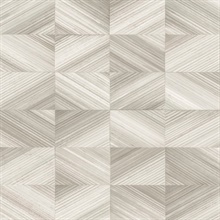 Stratum Taupe Geometric Wood Wallpaper