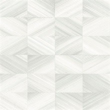Stratum White Geometric Wood Wallpaper