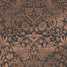 Strawberry Thief Rose Gold Victorian Fruit Leaf Wallpaper