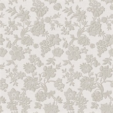 Stria Grey Floral Toss Wallpaper