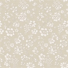 Stria Purple Floral Toss Wallpaper