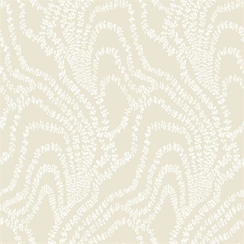 String of Pearls Beige Vine Wallpaper