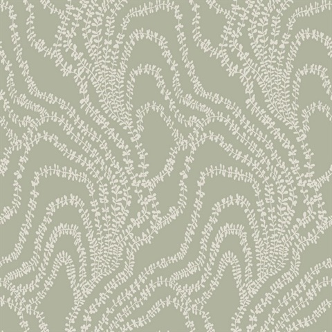 String of Pearls Sage Vine Wallpaper