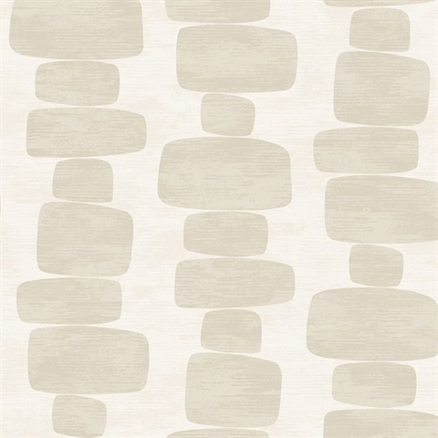 Stripe Block Beige Peel and Stick Wallpaper