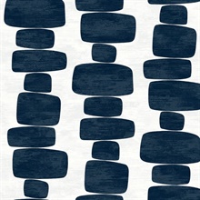 Stripe Block Blue Peel and Stick Wallpaper