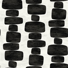 Stripe Block Charcoal Peel and Stick Wallpaper