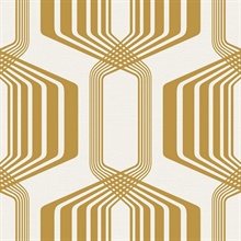 Striped Geo Geometric Metallic Gold Peel and Stick Wallpaper