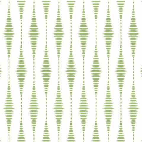 Striped Ikat Macaw Green Peel and Stick Wallpaper
