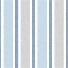 Striped Linen Cut Stripe Bluebird & Carrara Peel and Stick Wallpaper