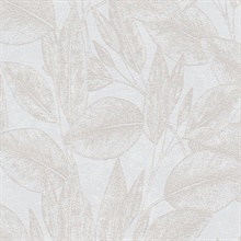 Suki Cream Modern Silhouette Large Leaf Wallpaper