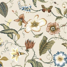 Summer Garden Floral Floral Alabaster Peel and Stick Wallpaper