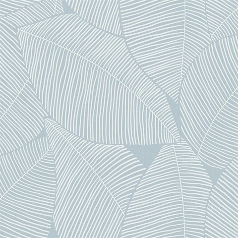 Summer Magnolia Botanical Blue Skies Peel and Stick Wallpaper