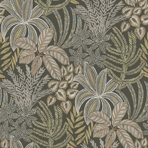 Sumner Brown Woodland Botanical Leaf Wallpaper