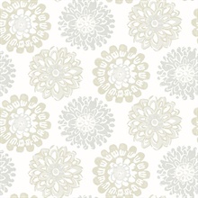 Sunkissed Light Grey Floral Medallion Wallpaper