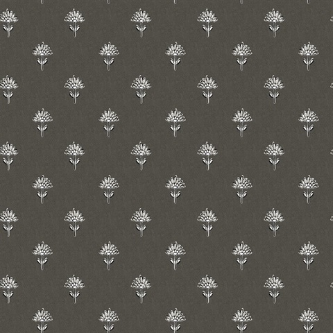 Surdiva Black Floral Fan Wallpaper