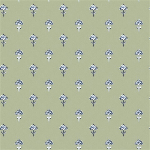 Surdiva Green Floral Fan Wallpaper