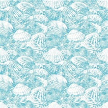 Surfside Aqua Shells Wallpaper