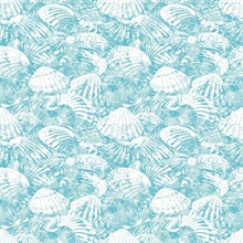 Surfside Aqua Shells Wallpaper