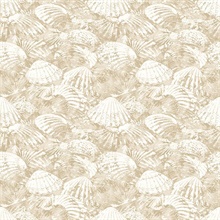 Surfside Beige Shells Wallpaper