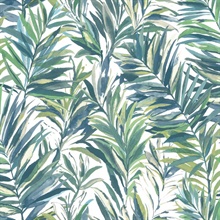 Swaying Palms Green & Blue Wallpaper