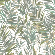 Swaying Palms Olive & Aegean Wallpaper