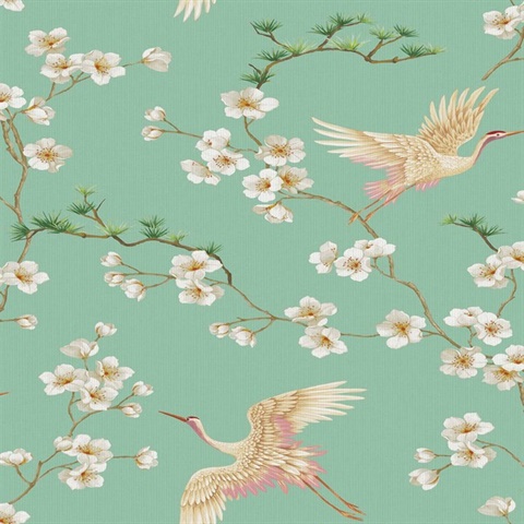 Swithins Walk Spearmint Swan Wallpaper