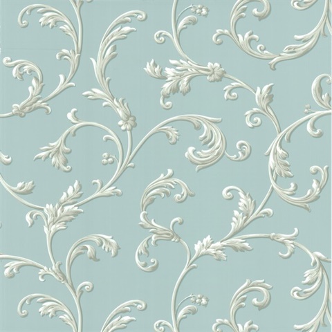 Sylvia Blue Ornate Scroll