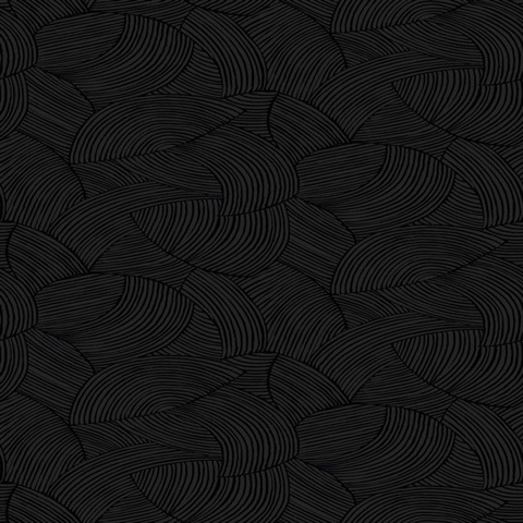 Symphony Black Ice Modern Textured Swirl  Wallpaper