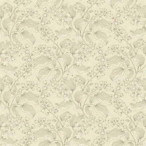 Syren Khaki Dainty Floral Wallpaper