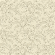 Syren Khaki Dainty Floral Wallpaper