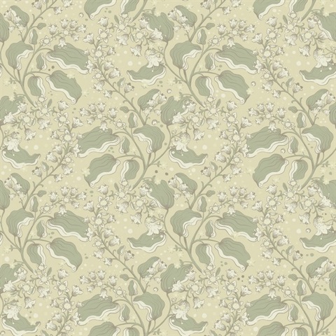 Syren Light Green Dainty Floral Wallpaper