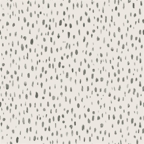 Tachette Charcoal Watercolor Polka Dot Wallpaper