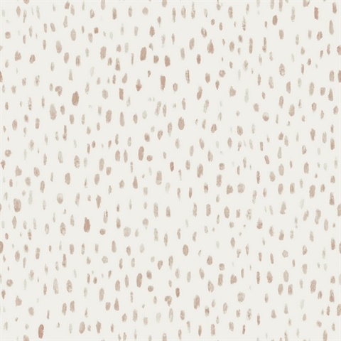 Tachette Terracotta Watercolor Polka Dot Wallpaper