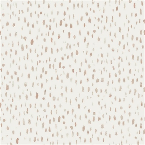 Tachette Terracotta Watercolor Polka Dot Wallpaper