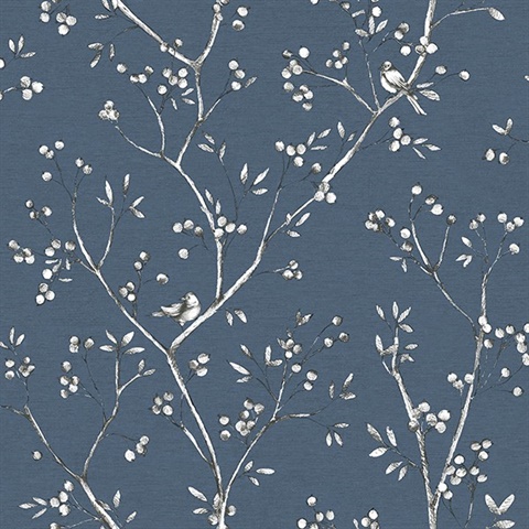 Tadley Blue Branch Wallpaper