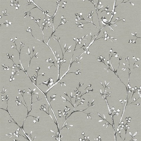 Tadley Dark Grey Branch Wallpaper