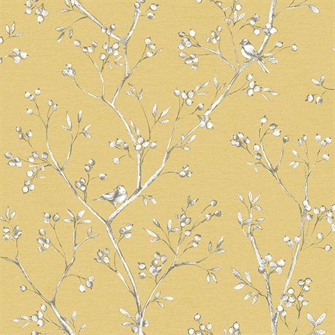 Tadley Yellow Branch Wallpaper