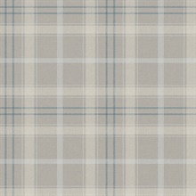 Tailor Plaid Argos Grey & Blue Peel and Stick Wallpaper