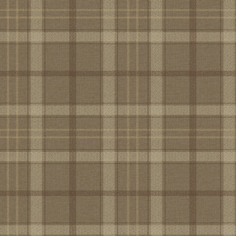 Tailor Plaid Cafe Latte Peel and Stick Wallpaper