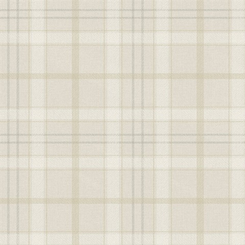 Tailor Plaid Neutral Peel and Stick Wallpaper