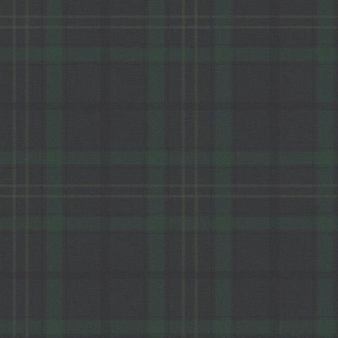 Tailored Plaid Spruce Wallpaper