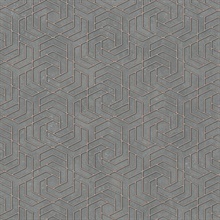 Tama Charcoal Grey & Rose Gold Geometric Wallpaper