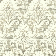 Tan Batik Damask Wallpaper