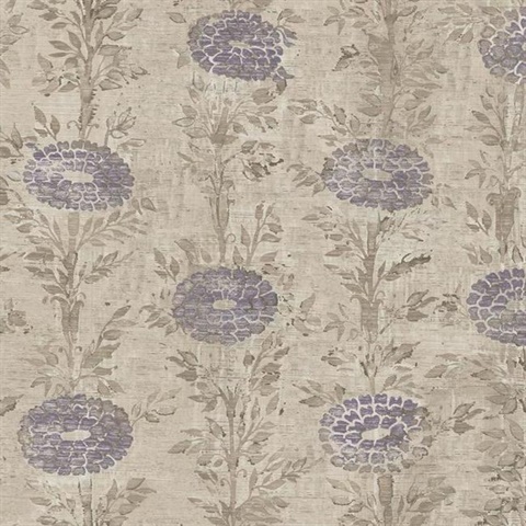 Tan & Beige French Marigold Wallpaper