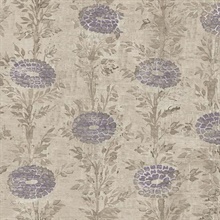 Tan & Beige French Marigold Wallpaper