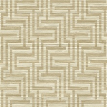 Tan Faux Grasscloth Geometric Grey Key Wallpaper (20 Oz Type II Fabric