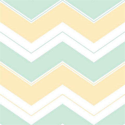 Tan & Mint Zig Zag Chevron Wallpaper