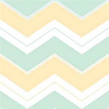 Tan & Mint Zig Zag Chevron Wallpaper