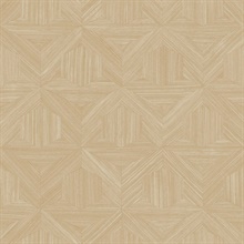 Tan Parquet Geometric Vintage Wood Wallpaper