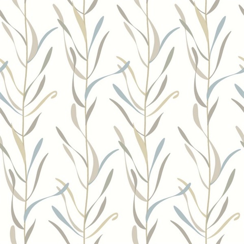 Tan & Taupe Chloe Vine Vertical Stripe Wallpaper